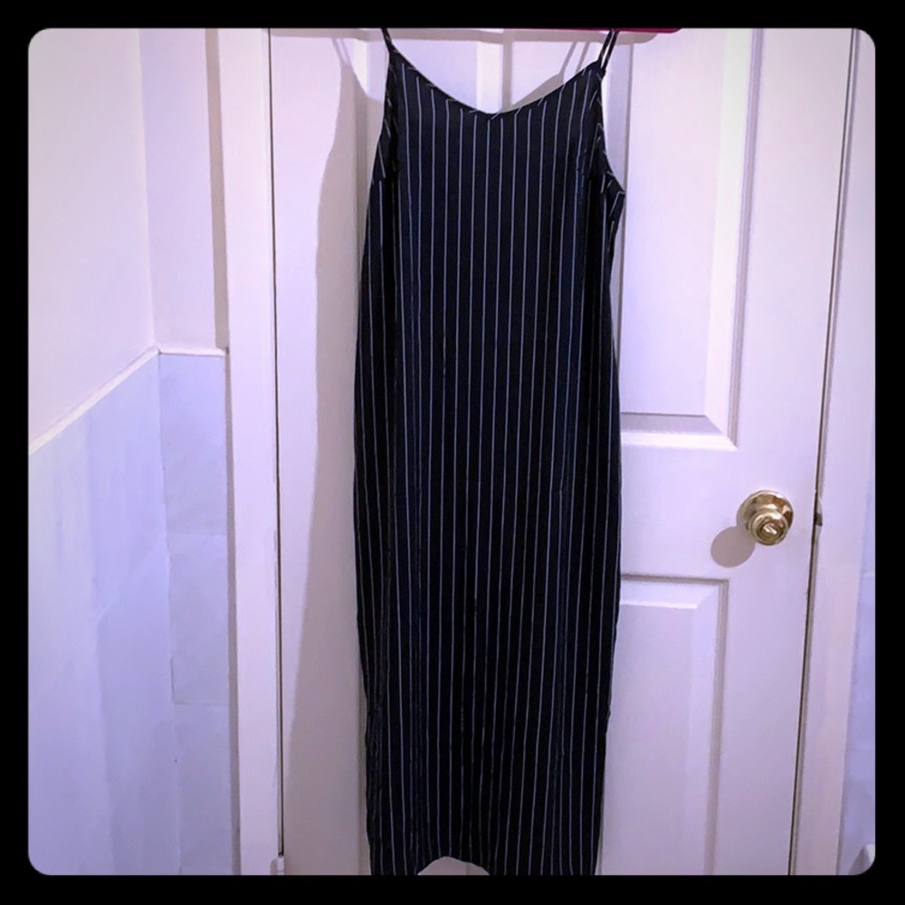 Express pinstriped midi dress new